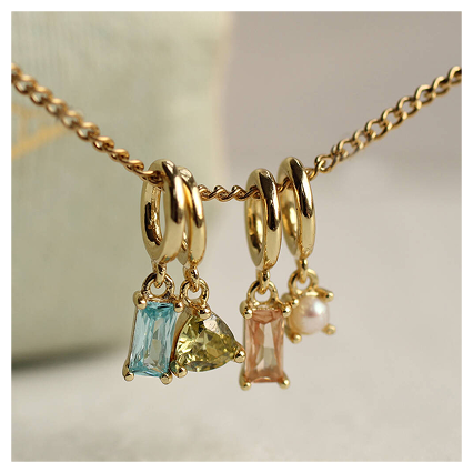 Gold Vermeil Birthstone Charm Necklace