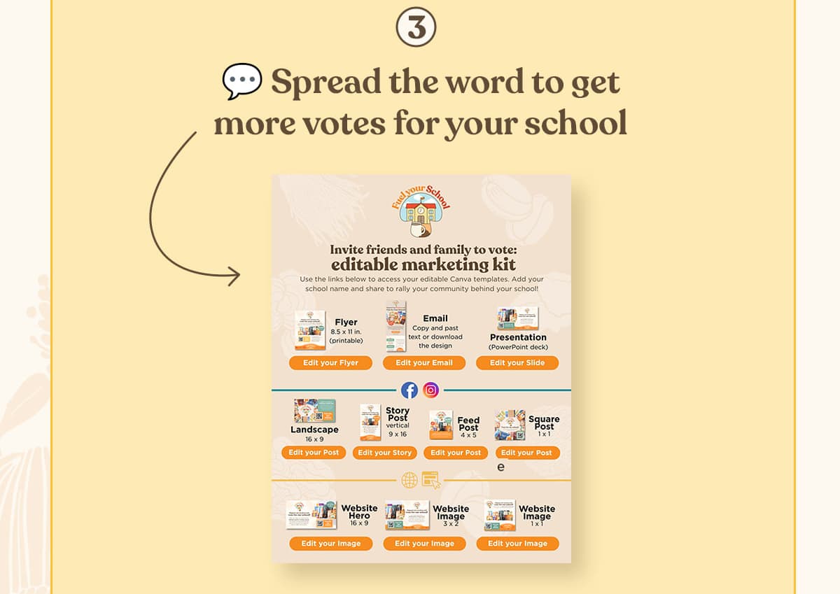 3 Spread the word to get more votes for your school