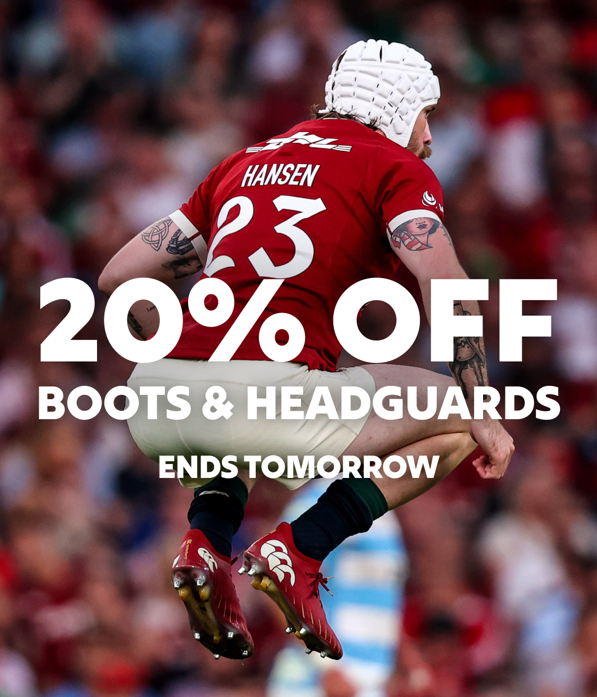 20% off boots and headguards. Ends tomorrow