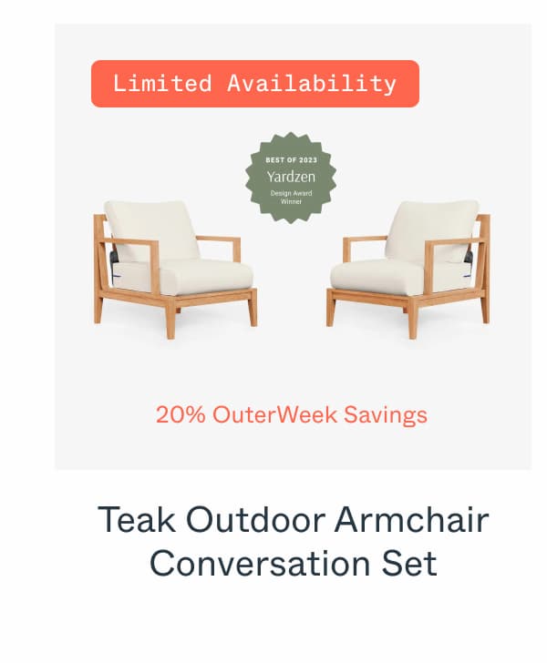 Teak Outdoor Armchair Conversation Set