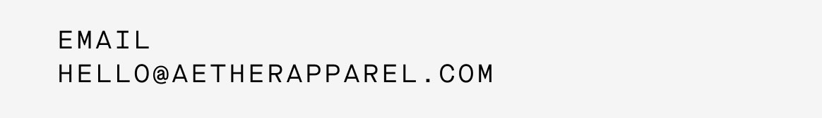 Email: hello@aetherapparel.com