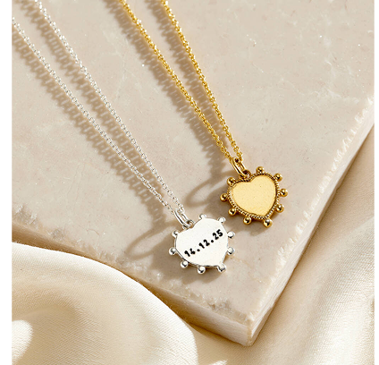 Personalised Beaded Heart Charm Necklace