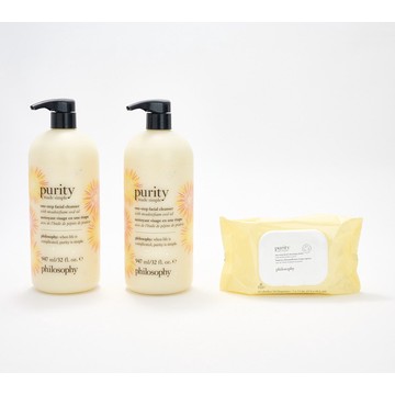 philosophy summer celebration 32oz purity duo & 30ct cloths