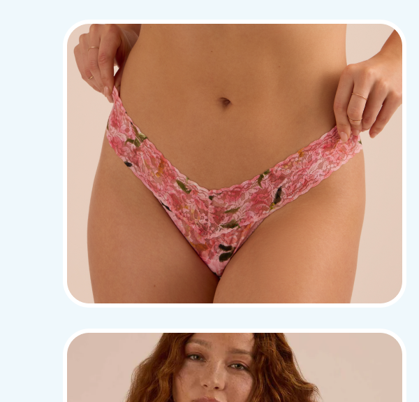 Printed Signature Lace® Low Rise Thong Dancing Petals Pink