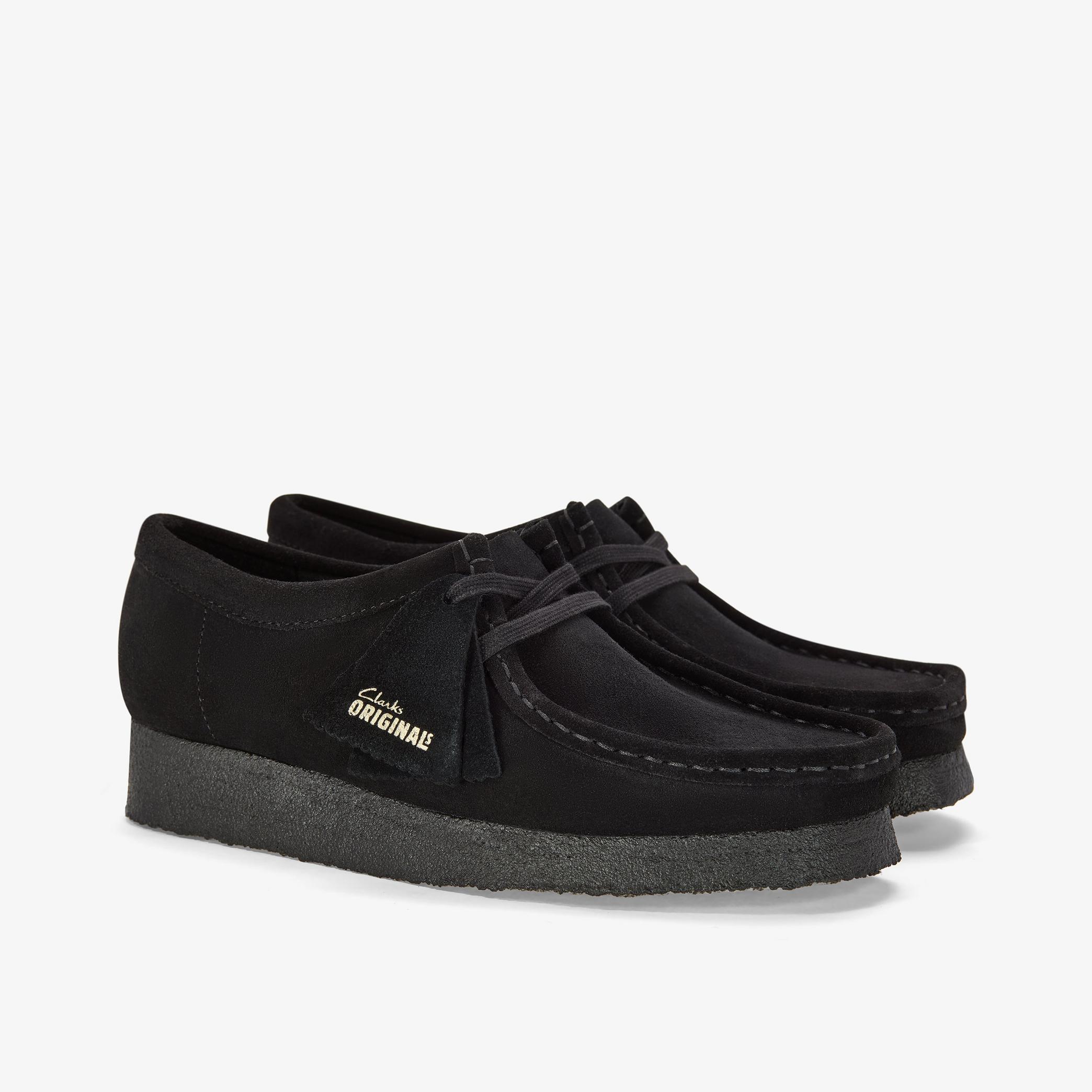 Shop Wallabee Black Suede