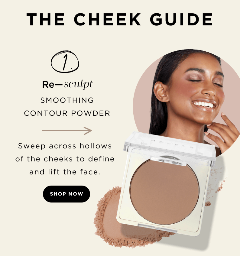Sweep Re-sculpt Smoothing Contour Powder across hollows of the cheeks to define and lift the face.