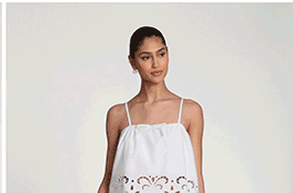 Eyelet Embroidered Cotton Cami Top