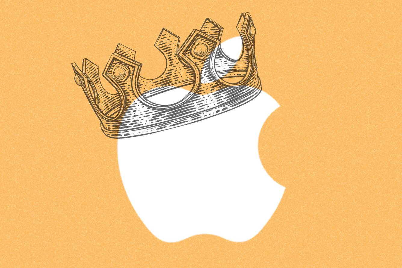 Apple logo with a crown