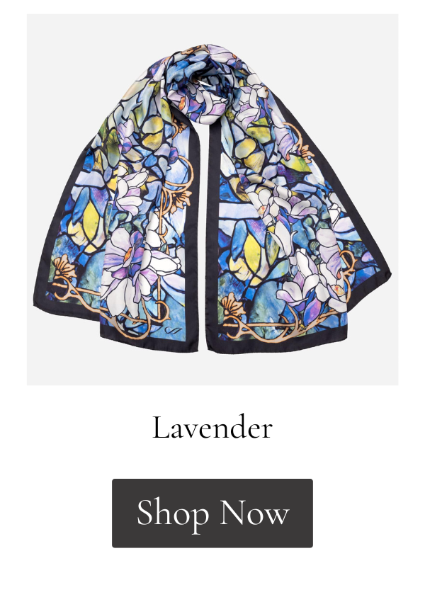 Lavender Tiffany glass silk scarf