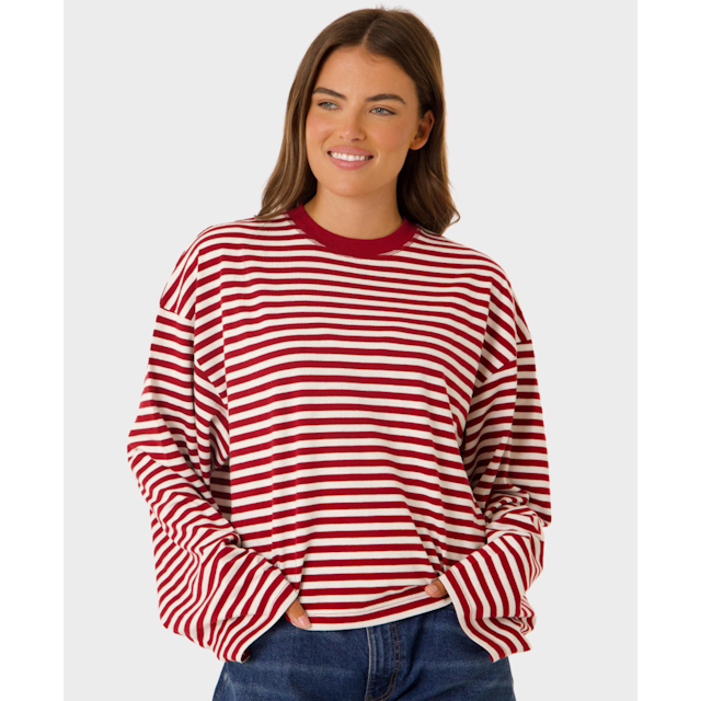 Women's Boxy Stripe Long Sleeve Tee