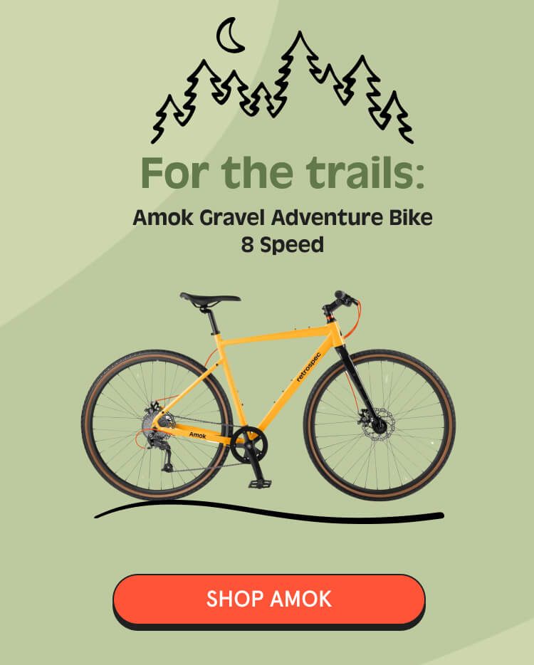 for the trails: amok gravel adventure bike 8 speed shop amok button