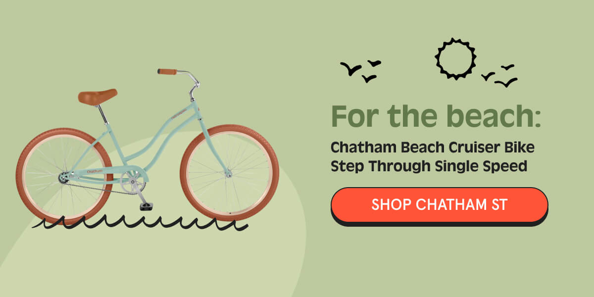 for the beach: chatham beach cruiser bike step through single speed  shop chatham st button