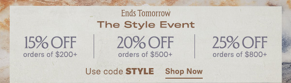 The Style Event Ends Tomorrow