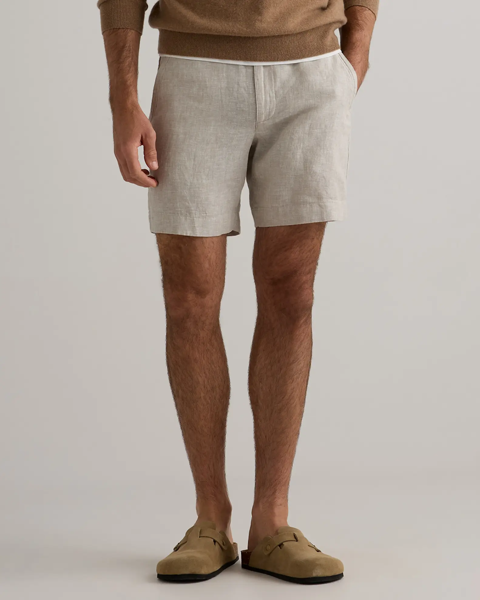 100% European Linen Trouser Shorts - 7"