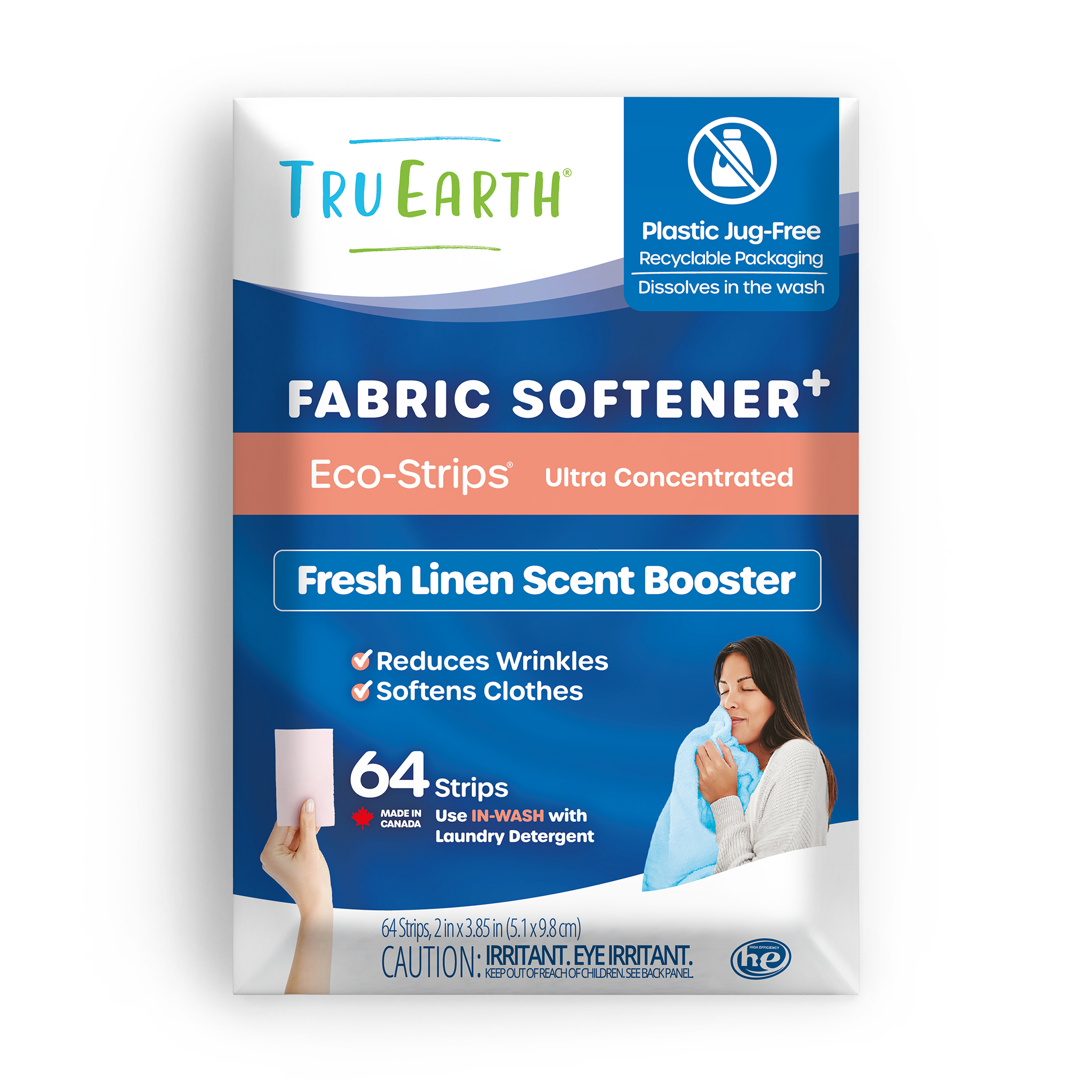 Image of Tru Earth Eco-Strips Fabric Softener - Fresh Linen / 64 Strips