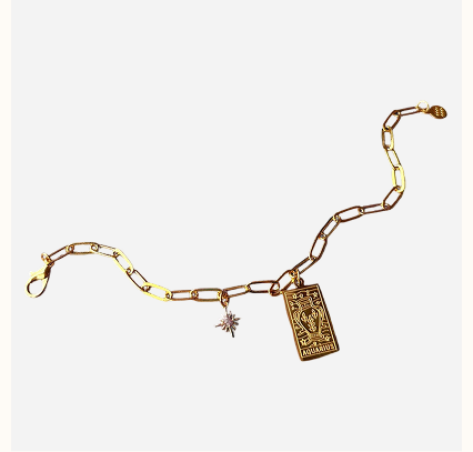 Birthstone Star And Zodiac Starsign Bracelet