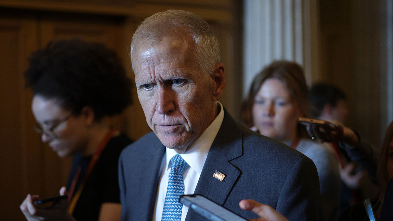 U.S. Senator Thom Tillis speaks to reporters at the U.S. Capitol Building in Washington, DC on June 30th 2025
