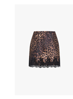 Shop the Lace Trim Leopard Print Mini Skirt