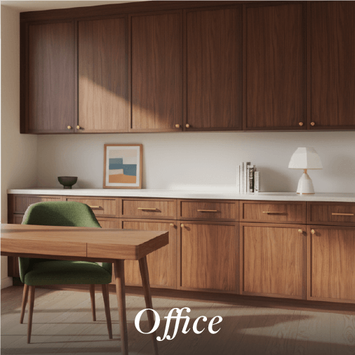 Office with Slim Walnut cabinets