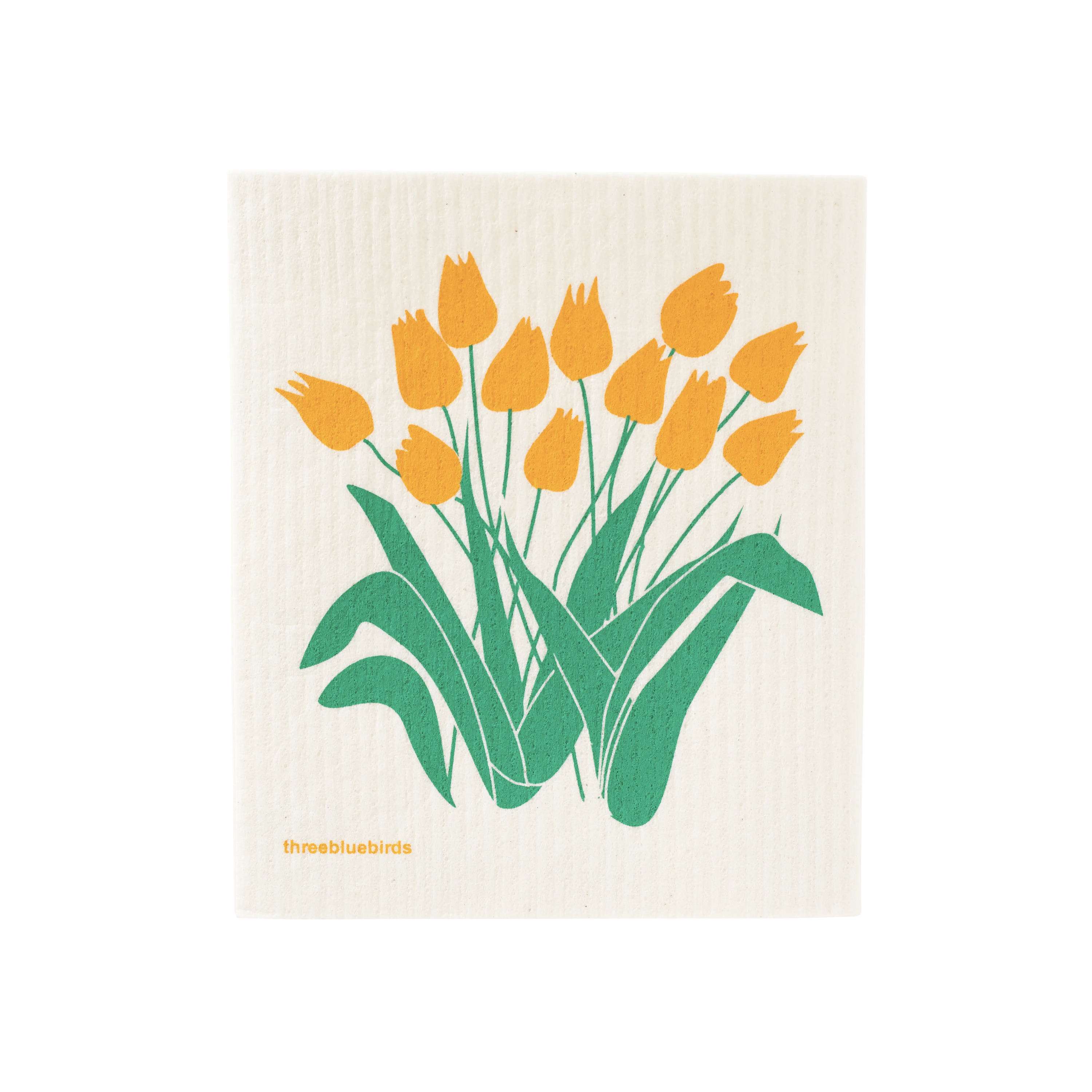 Image of Yellow Tulips Swedish Dishcloth