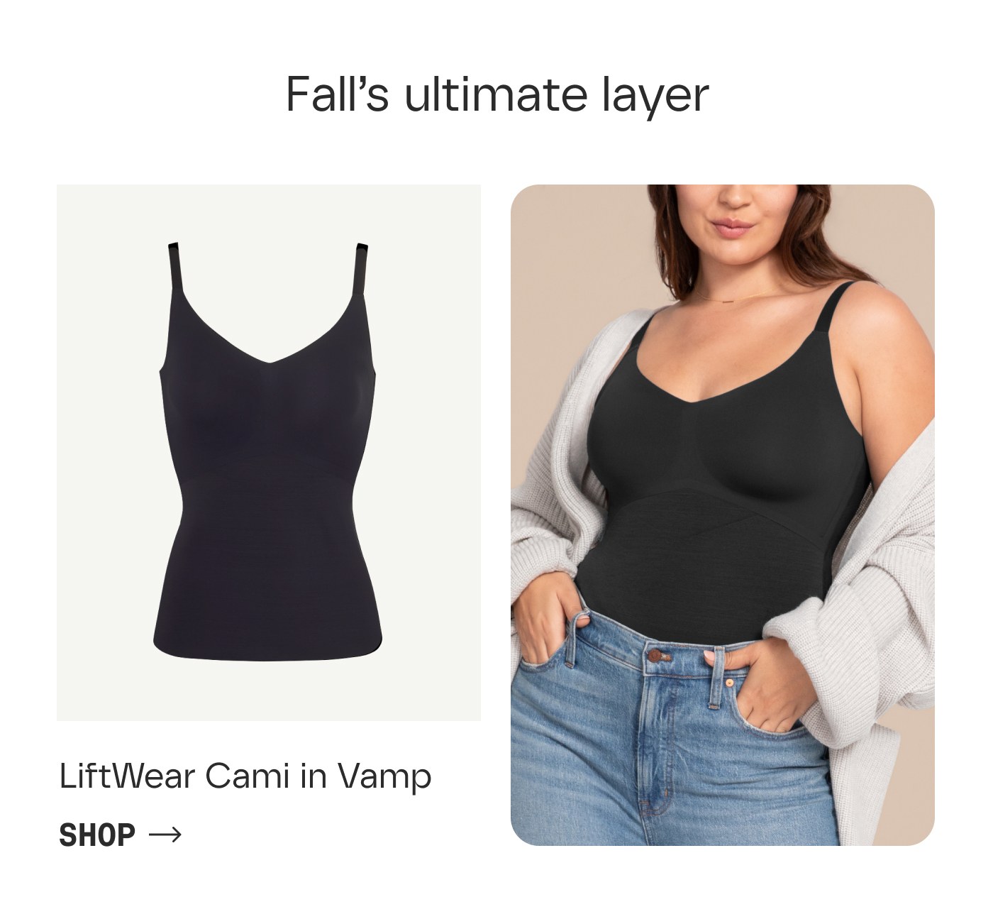 Fall's ultimate layer | LiftWear Cami in Vamp | SHOP