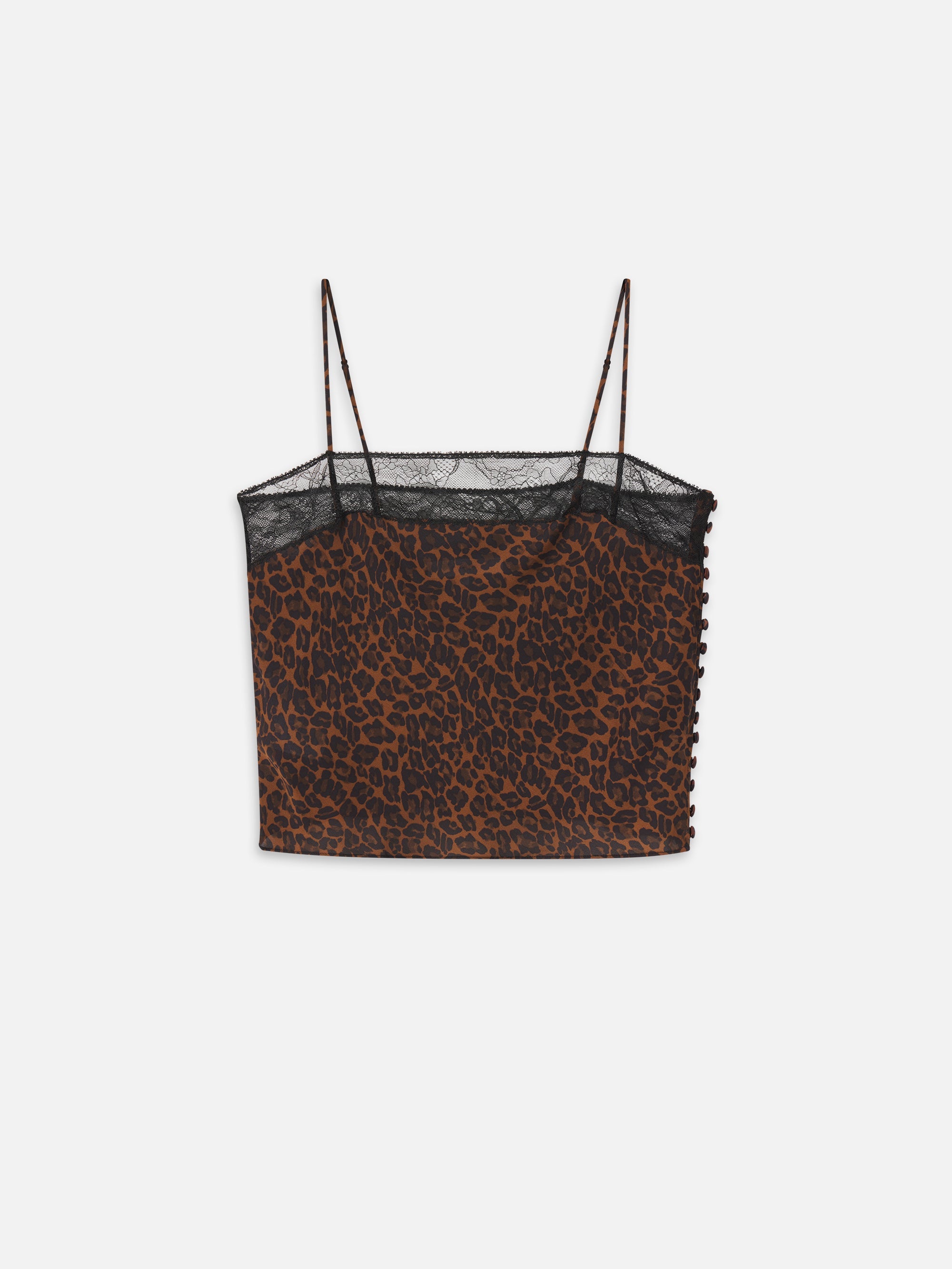 THE LACE INSET CAMI IN DARK LEOPARD MULTI