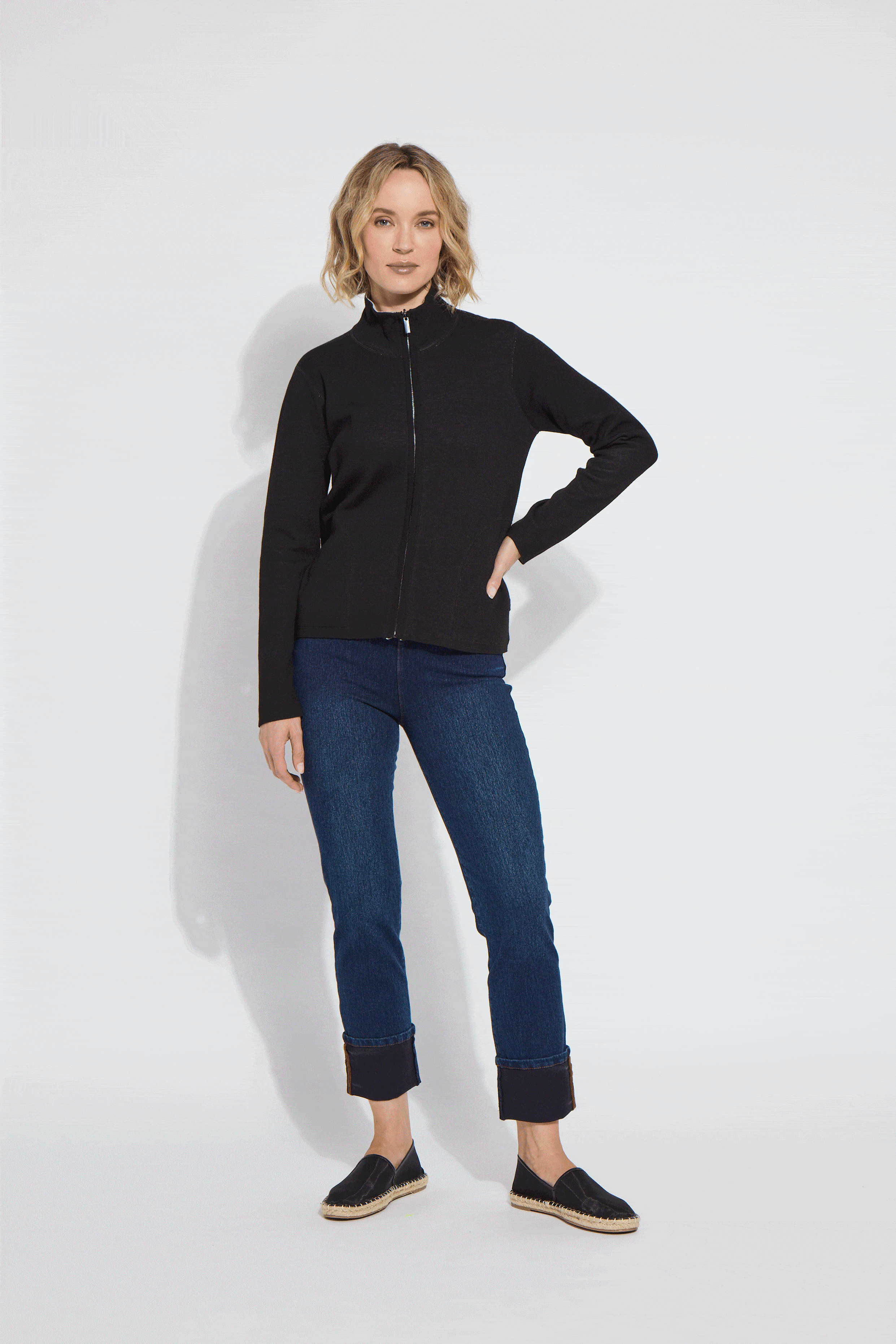 Image of REVERSIBLE Cashmere Zip Up Cardigan