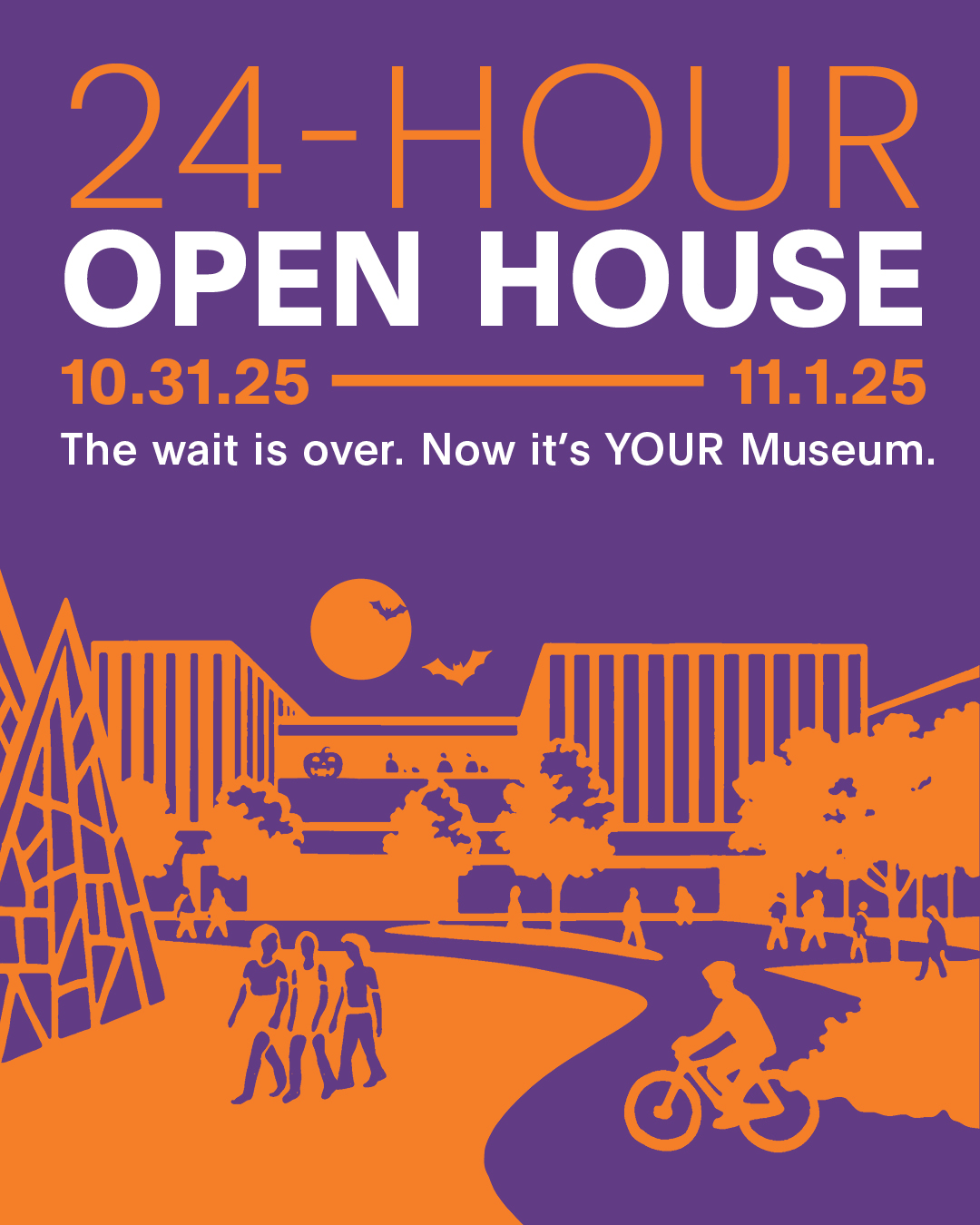 Halloween themes illustration of art museum