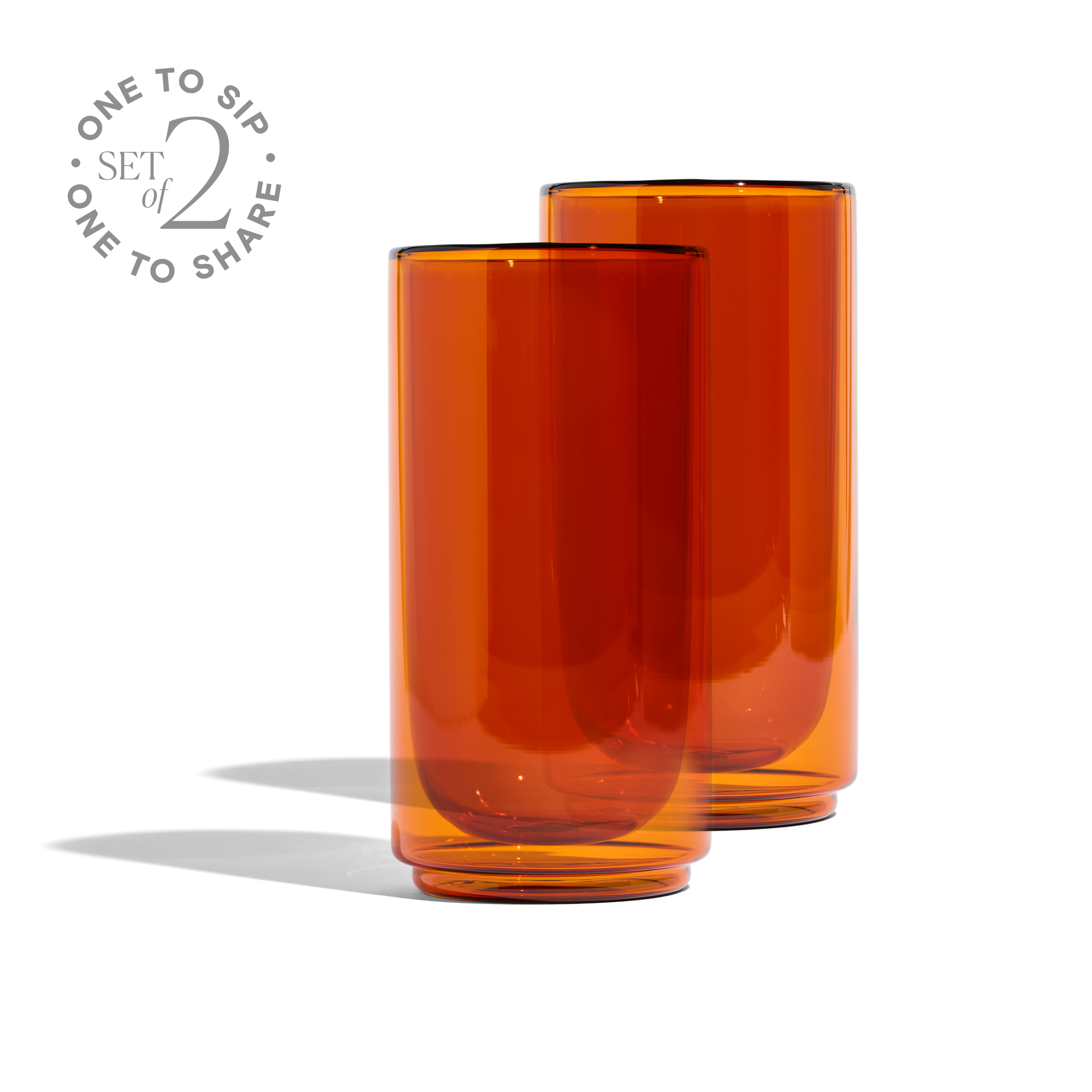 Image of 16oz Cove Amber Pint Glasses- Set of 2