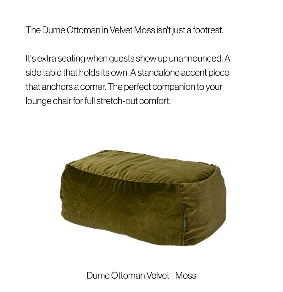 Dume Ottoman Velvet - Moss