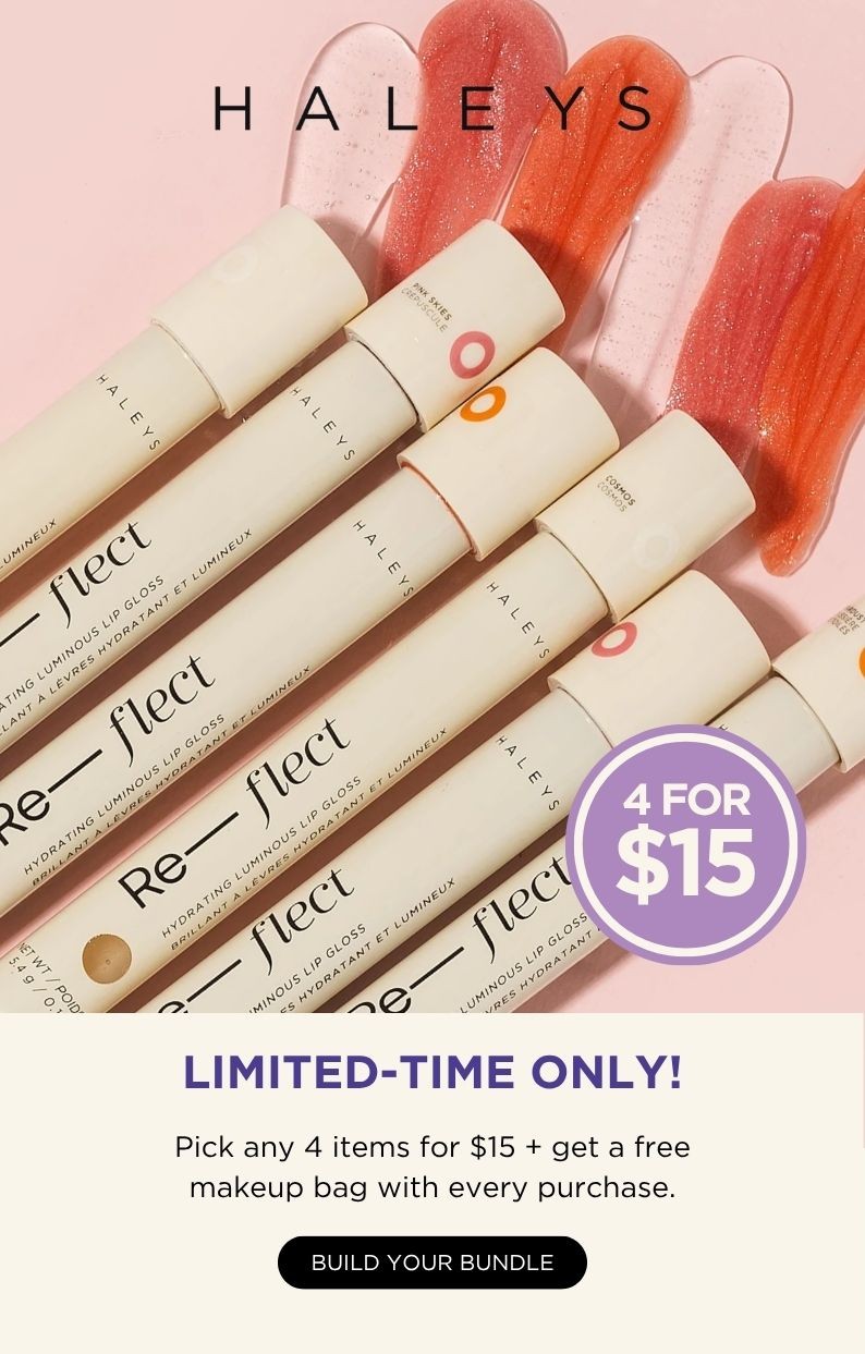 Limited Time Only! Pick any 4 items for $15 + get a free makeup bag with your purchase.