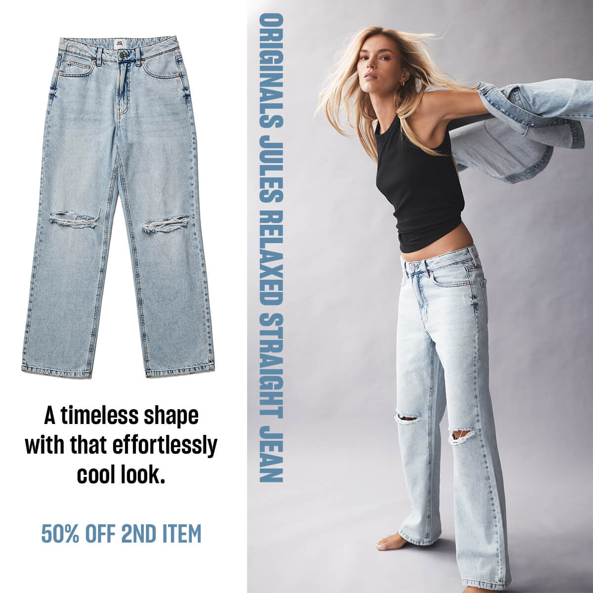A timeless shape with that effortlessly cool look.  50% OFF 2ND ITEM