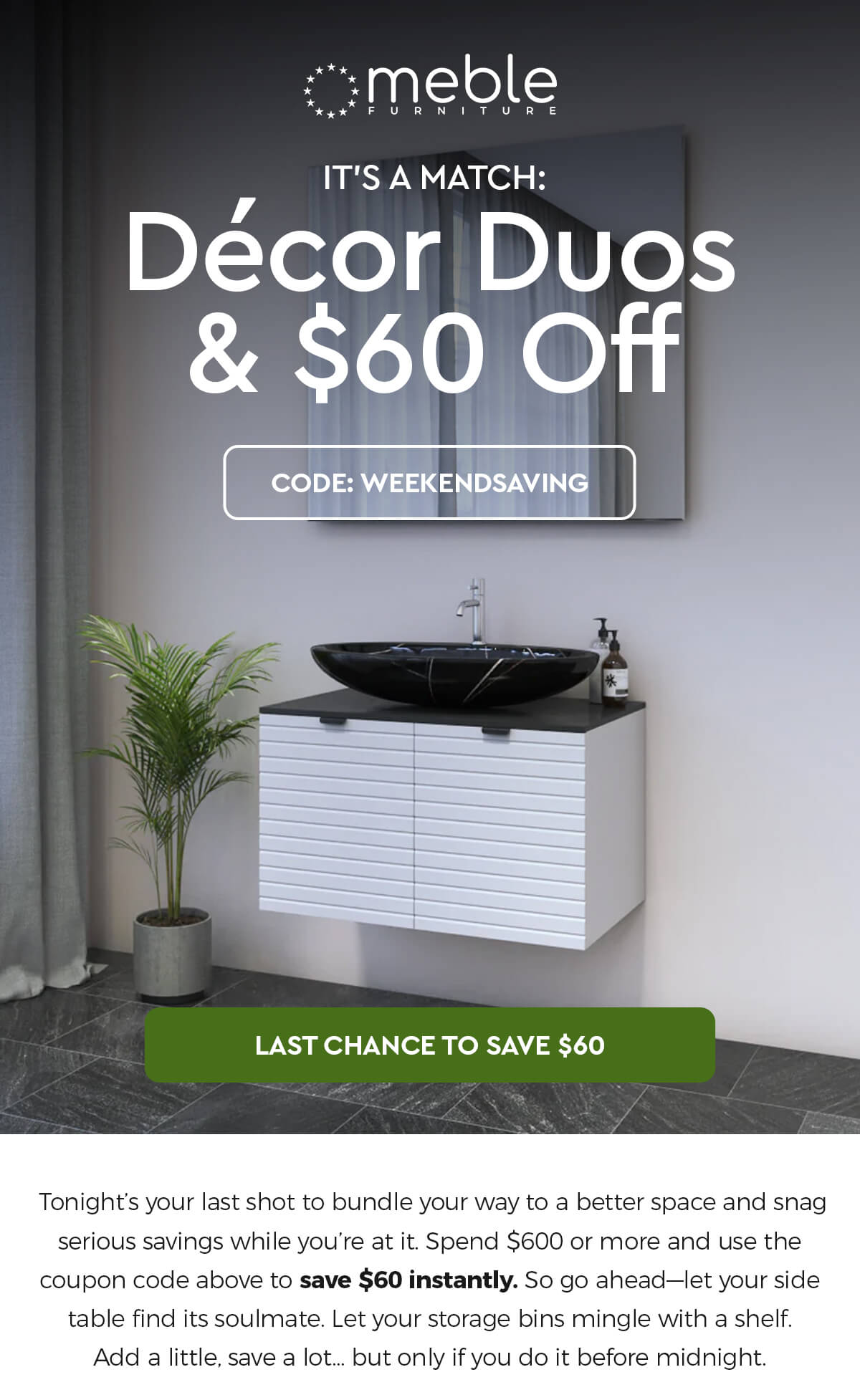 It’s A Match: Décor Duos & $60 Off