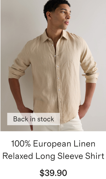 100% European Linen Relaxed Long Sleeve Shirt