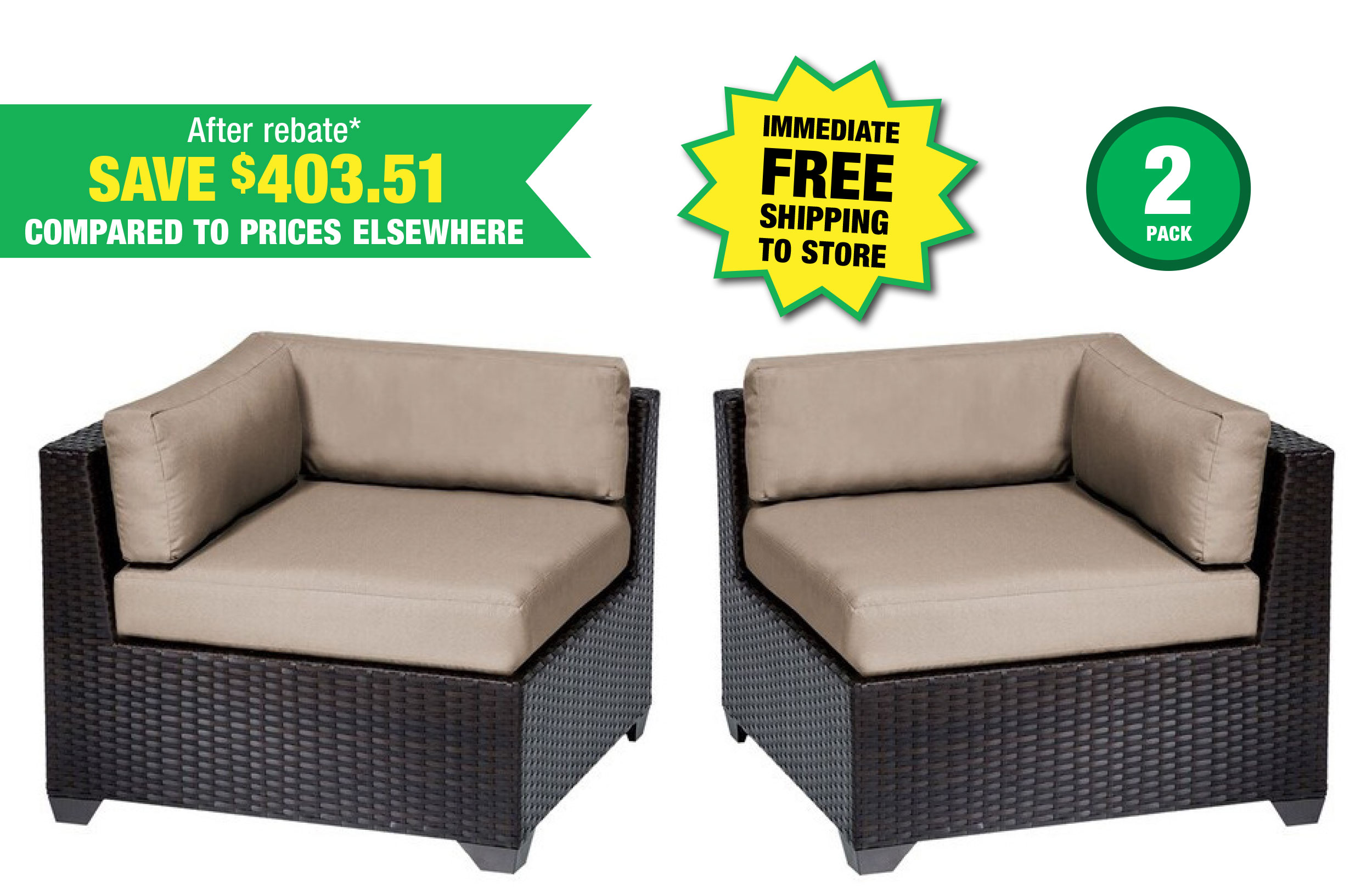 TK Classics® Corner Patio Chair - ONLY $129 After Rebate*!