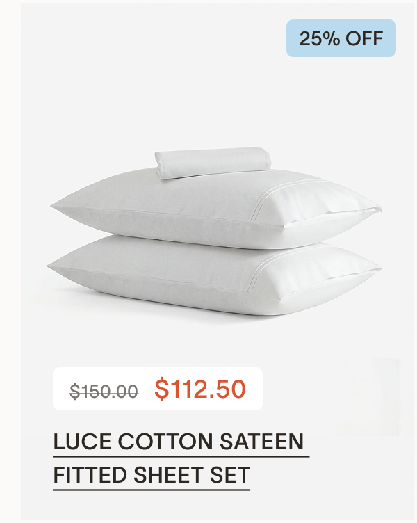 Luce Cotton Sateen Fitted Sheet Set