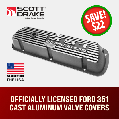 Officially Licensed Ford 351 Cast Aluminum Valve Covers