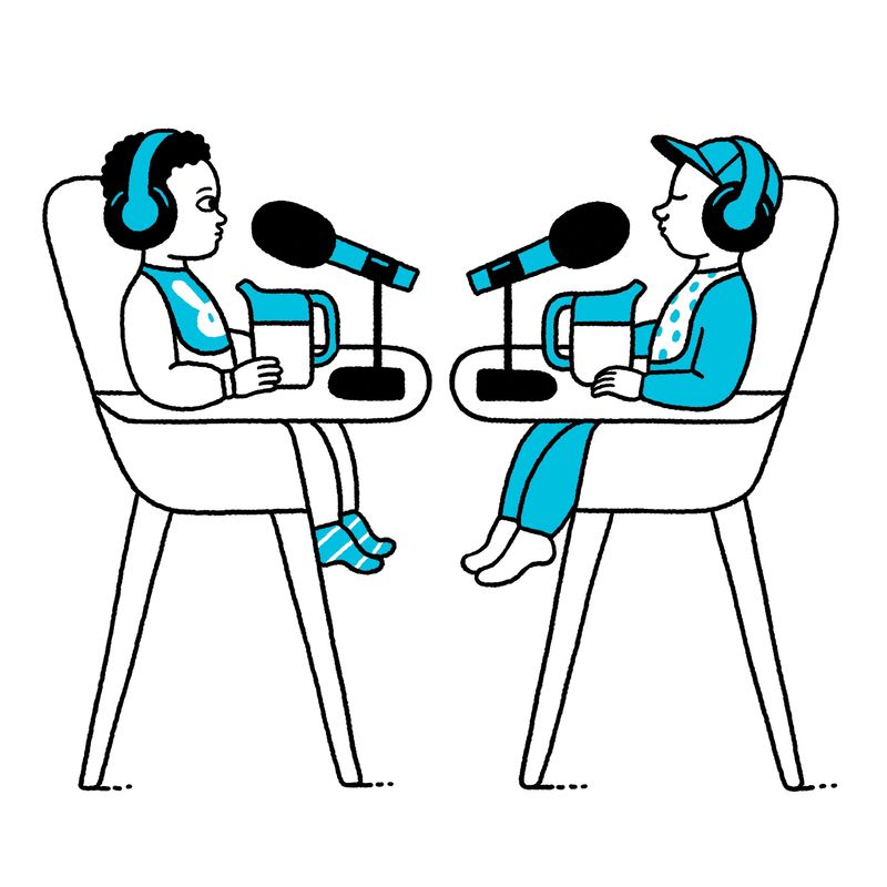 Toddlers running a podcast.