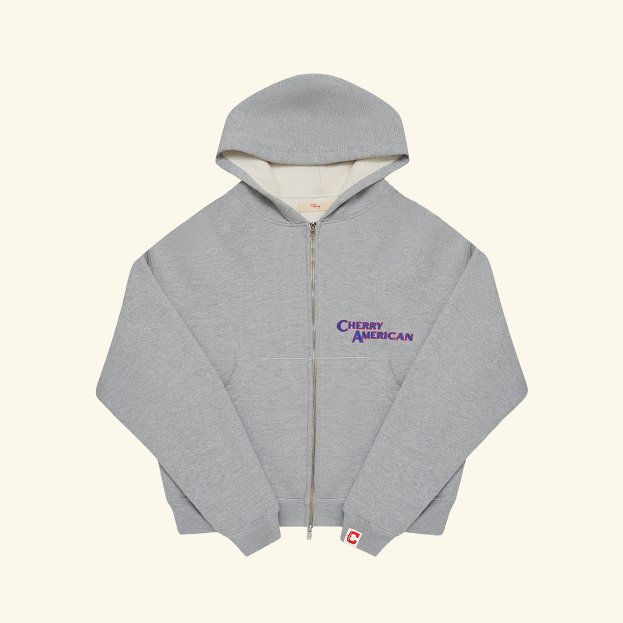 Image of Thermal Zip Up Hoodie (Heather Grey)