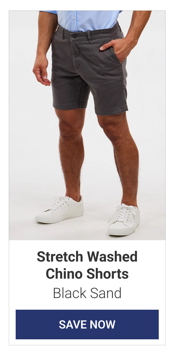 Black Sand Stretch Washed Chino Shorts