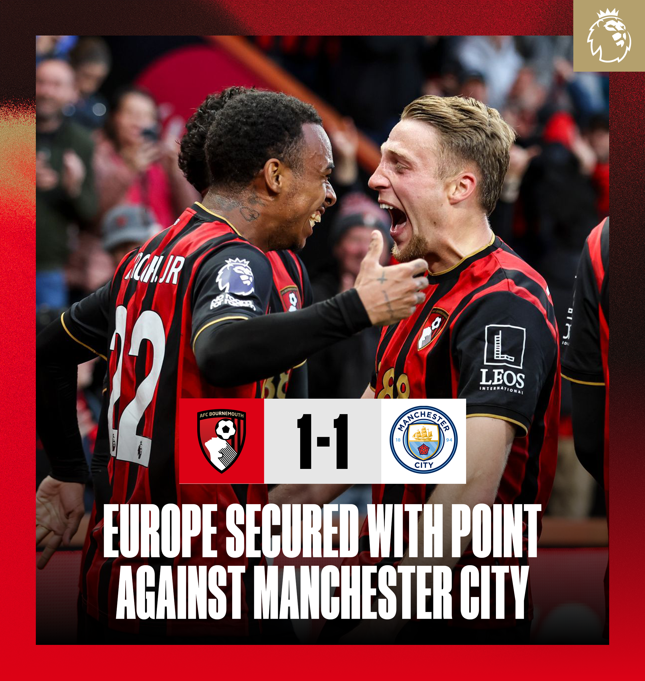 AFC BOURNEMOUTH 1-1 MANCHESTER CITY