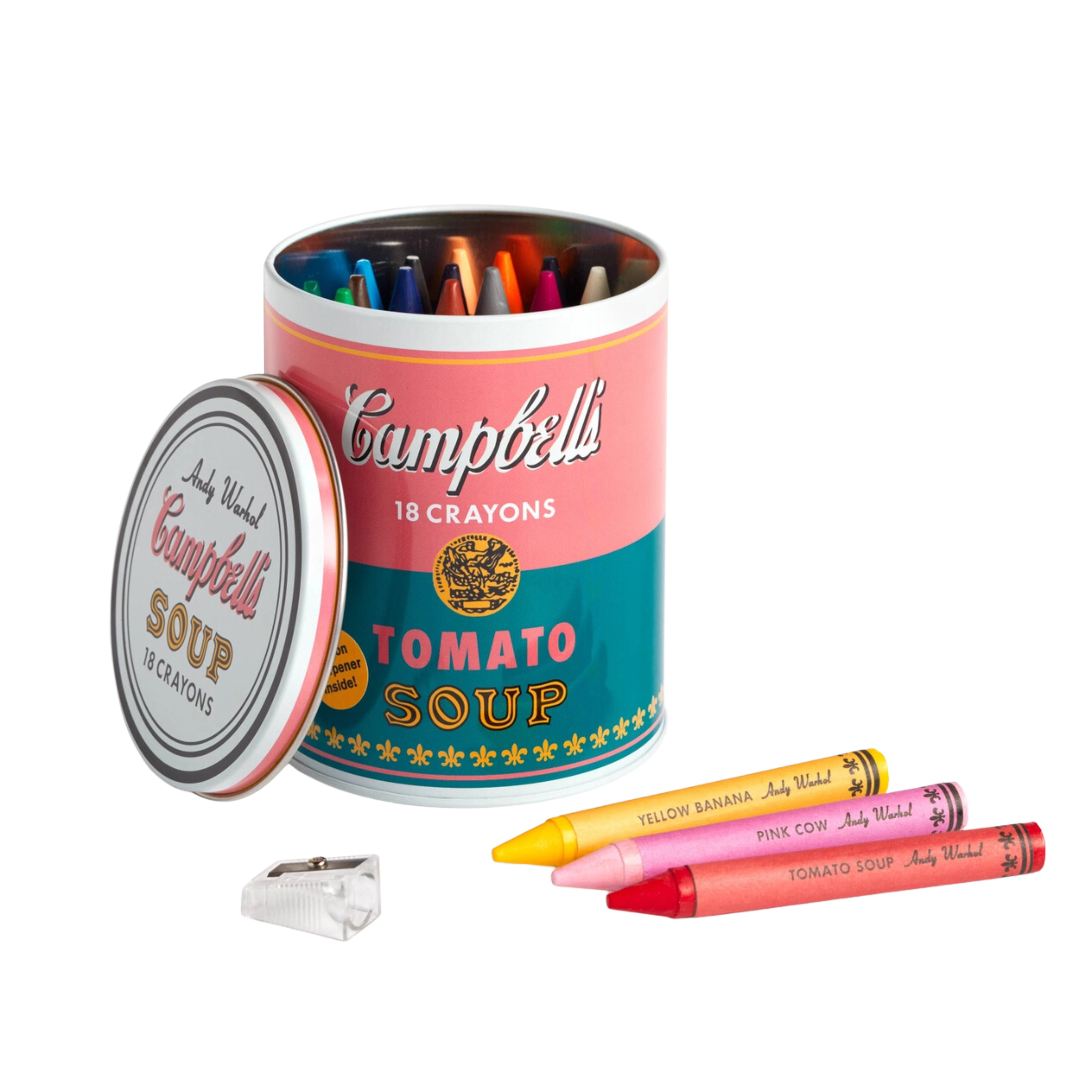 Image of Andy Warhol Soup Can Crayons + Sharpener