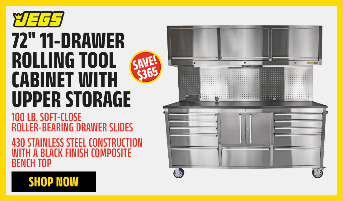 72" 11-Drawer Rolling Tool Cabinet with Upper Storage