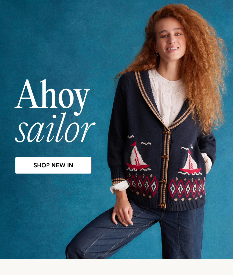"Ahoy sailor SHOP NEW IN"