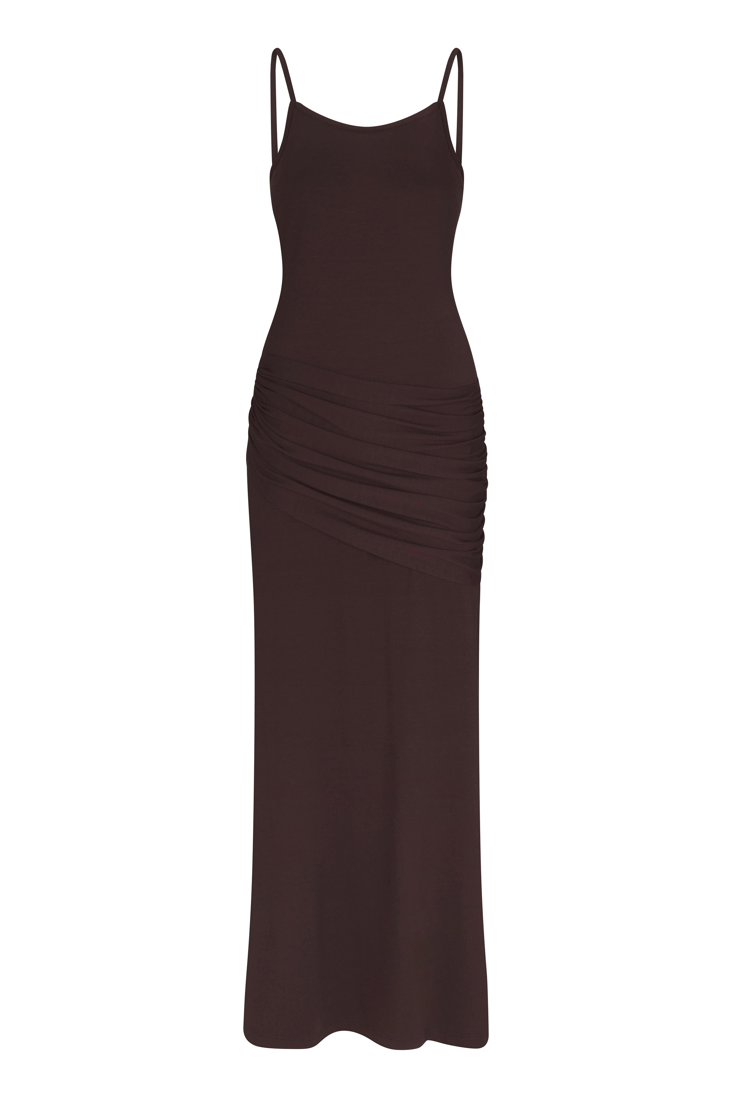 Image of Draped Front Midi Dress in Compact Jersey