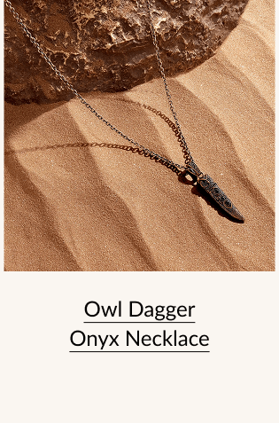 Owl Dagger Onyx Necklace