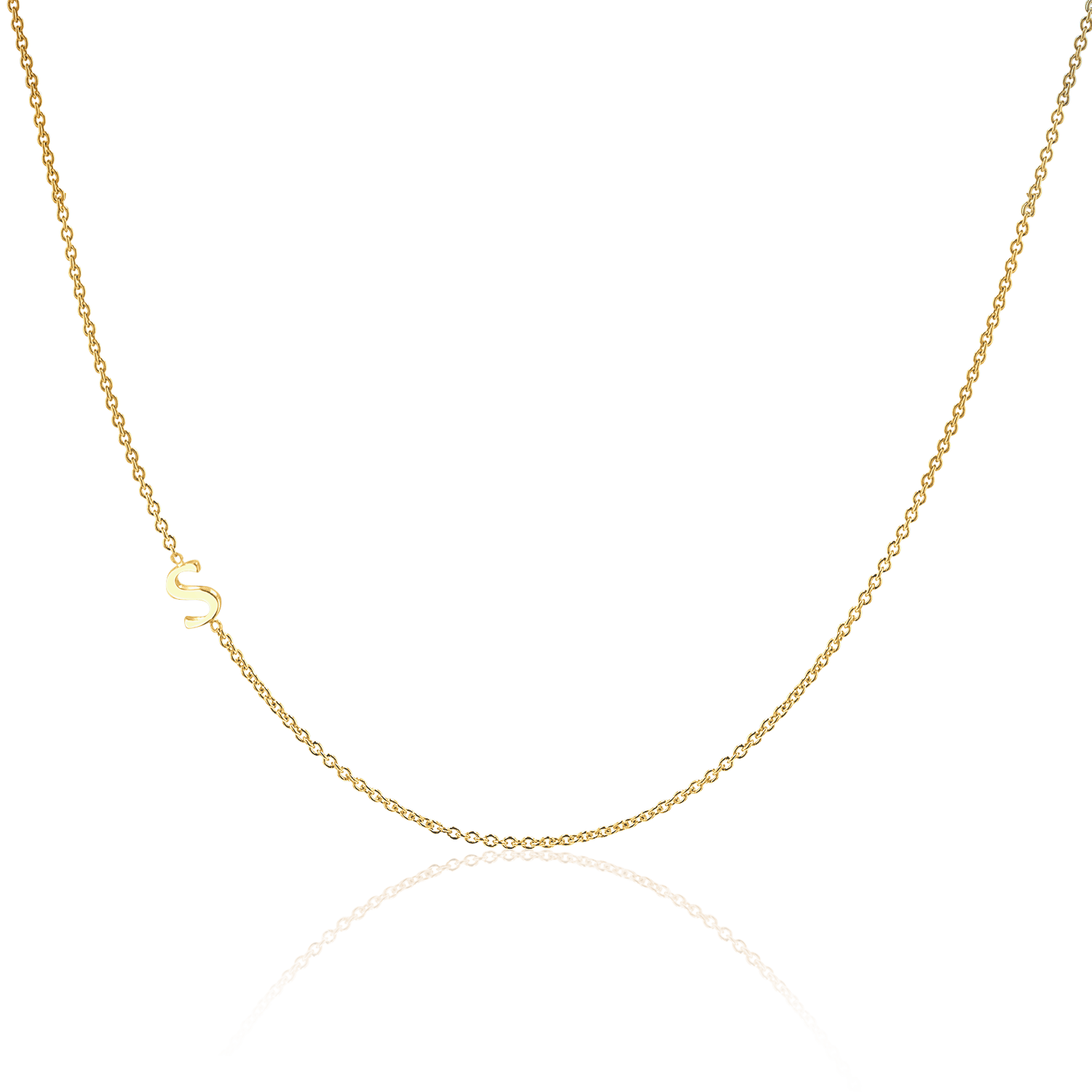 Image of 14K Gold Asymmetrical Initial Necklace