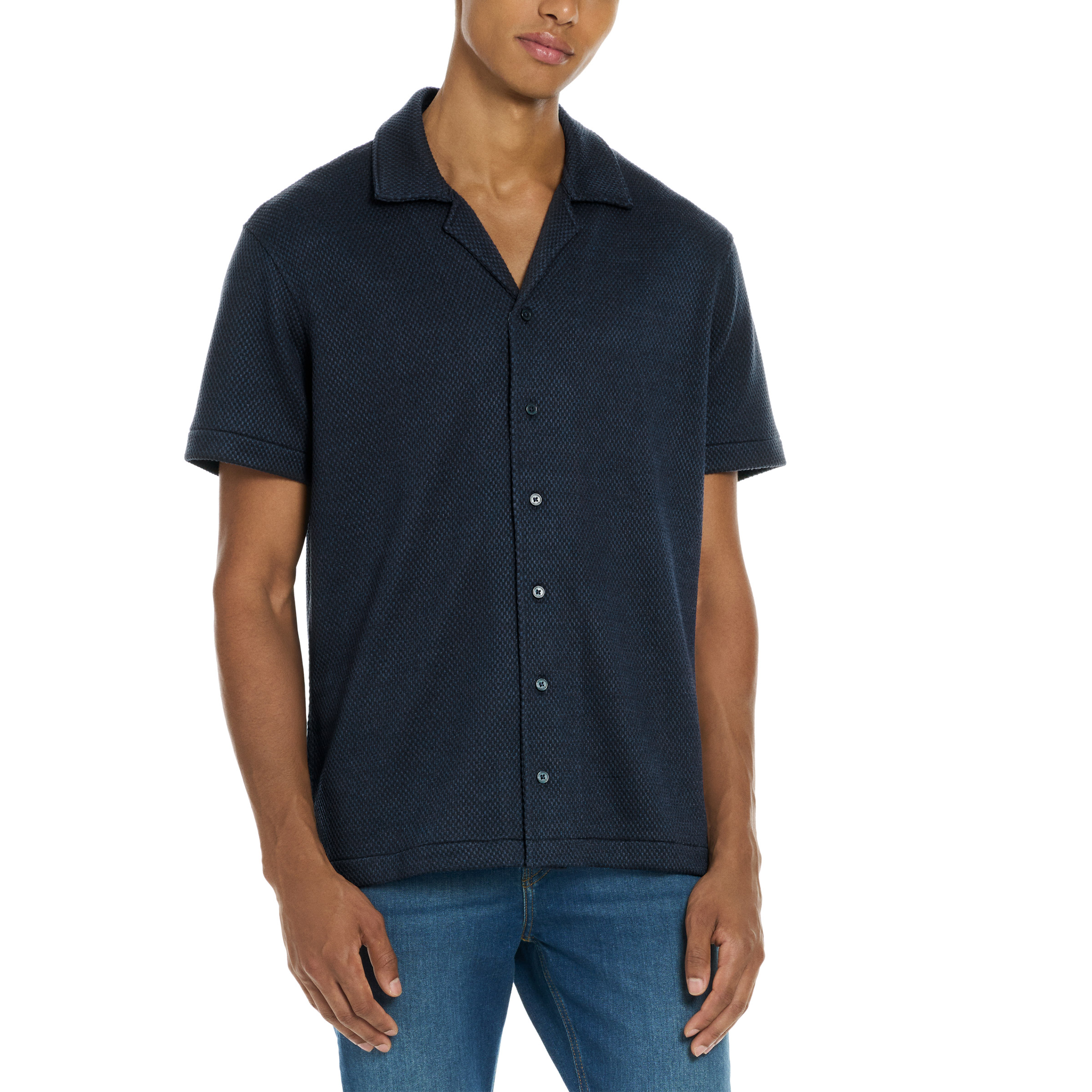 Scotch & Soda Jersey Short Sleeve Button Up Shirt