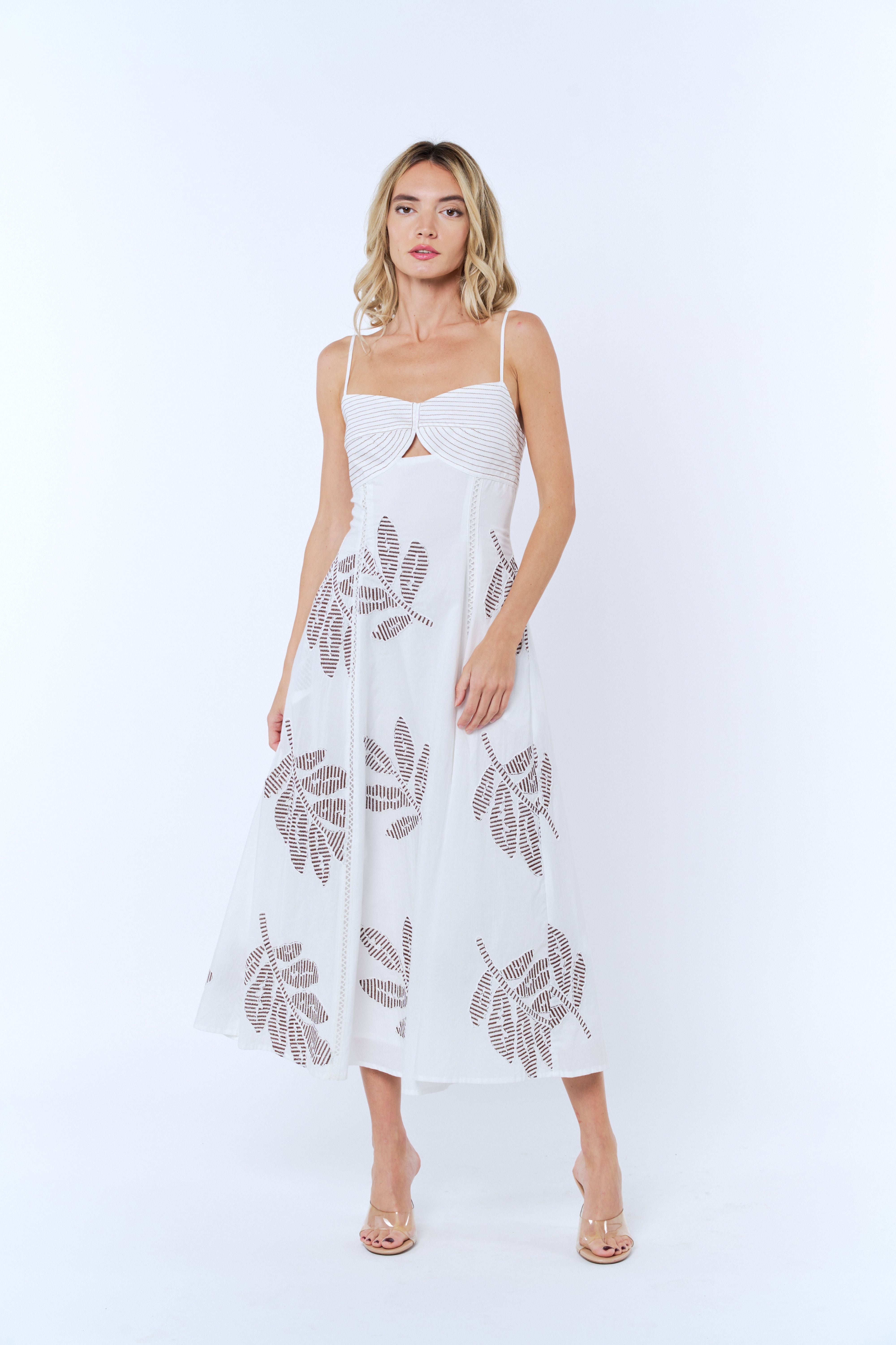 Image of Bianca Topstitch Midi Dress