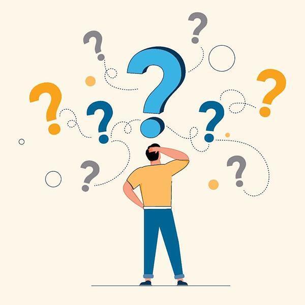 Illustration of confused man